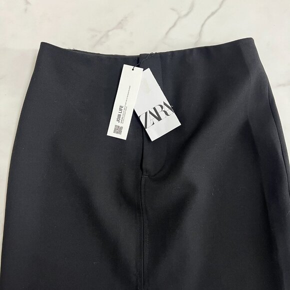 Zara Black Midi Slit Tube Skirt M NWT - Picture 11 of 12